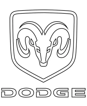 Logo of Dodge Car Coloring Page