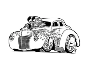 Vintage Automobile Coloring Page Coloring Page
