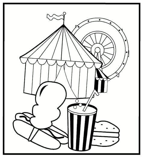 Large Carnival Picture Coloring Page