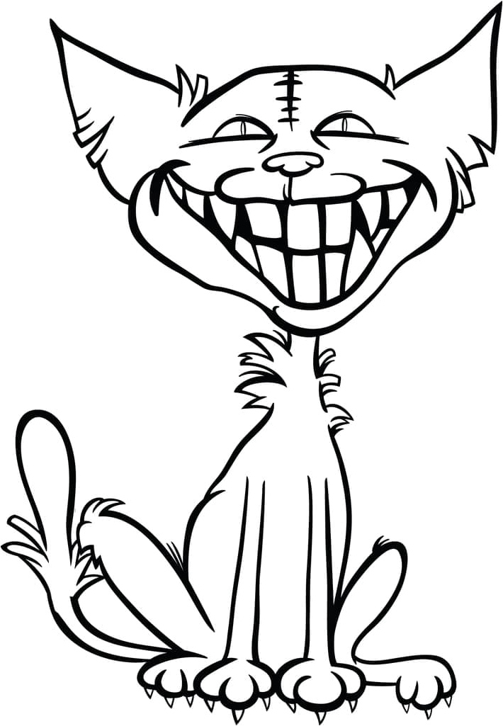Frightening Feline Coloring Page