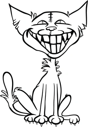 Frightening Feline Coloring Page