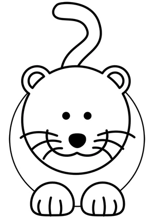 Simple Feline Coloring Page