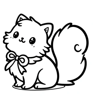 "Super Adorable Feline" Coloring Page