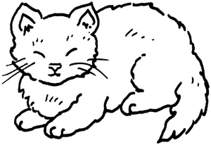 Tiny Kitty Coloring Page
