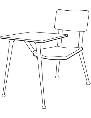 Simple Chair and Table Coloring Page