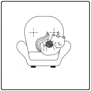 Unicorn Cat playing with Yarn on the Chair Coloring Page