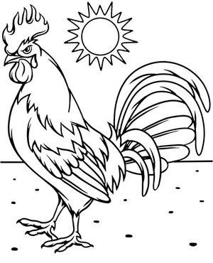 A Rooster Coloring Page Coloring Page