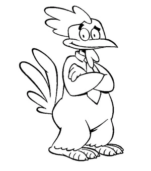 Chicken Cartoon Coloring Page