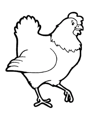 Simple Chicken Coloring Page