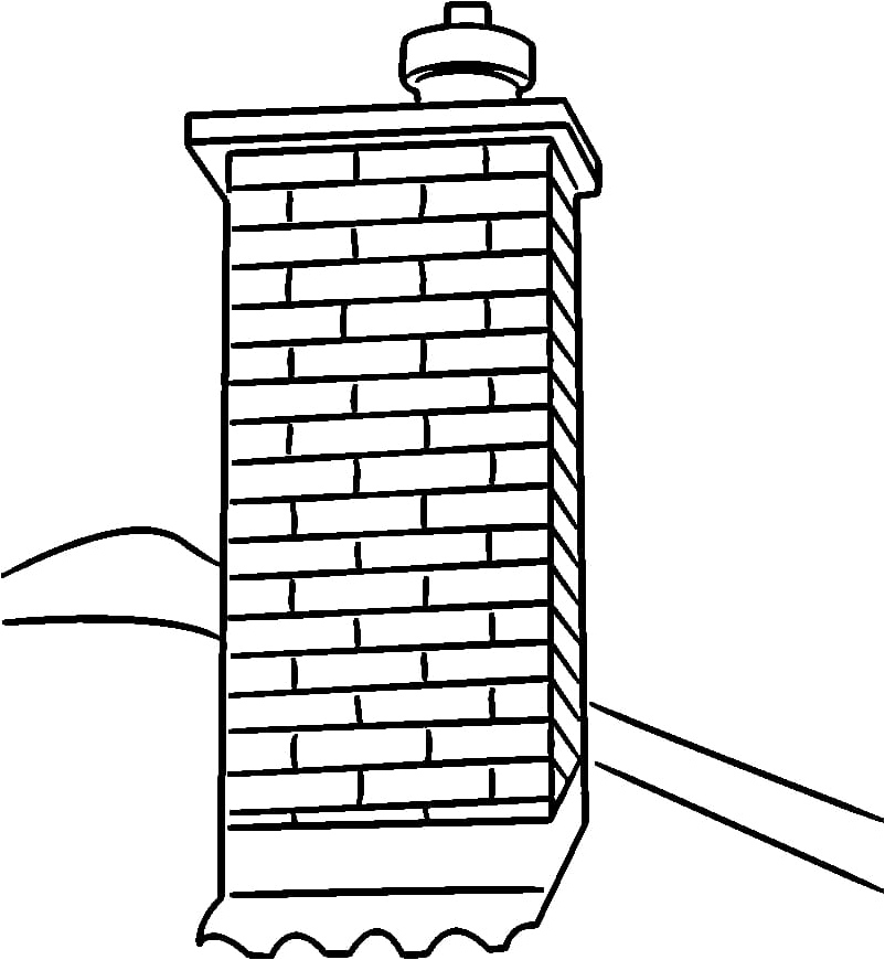 Chimney made of bricks Coloring Page