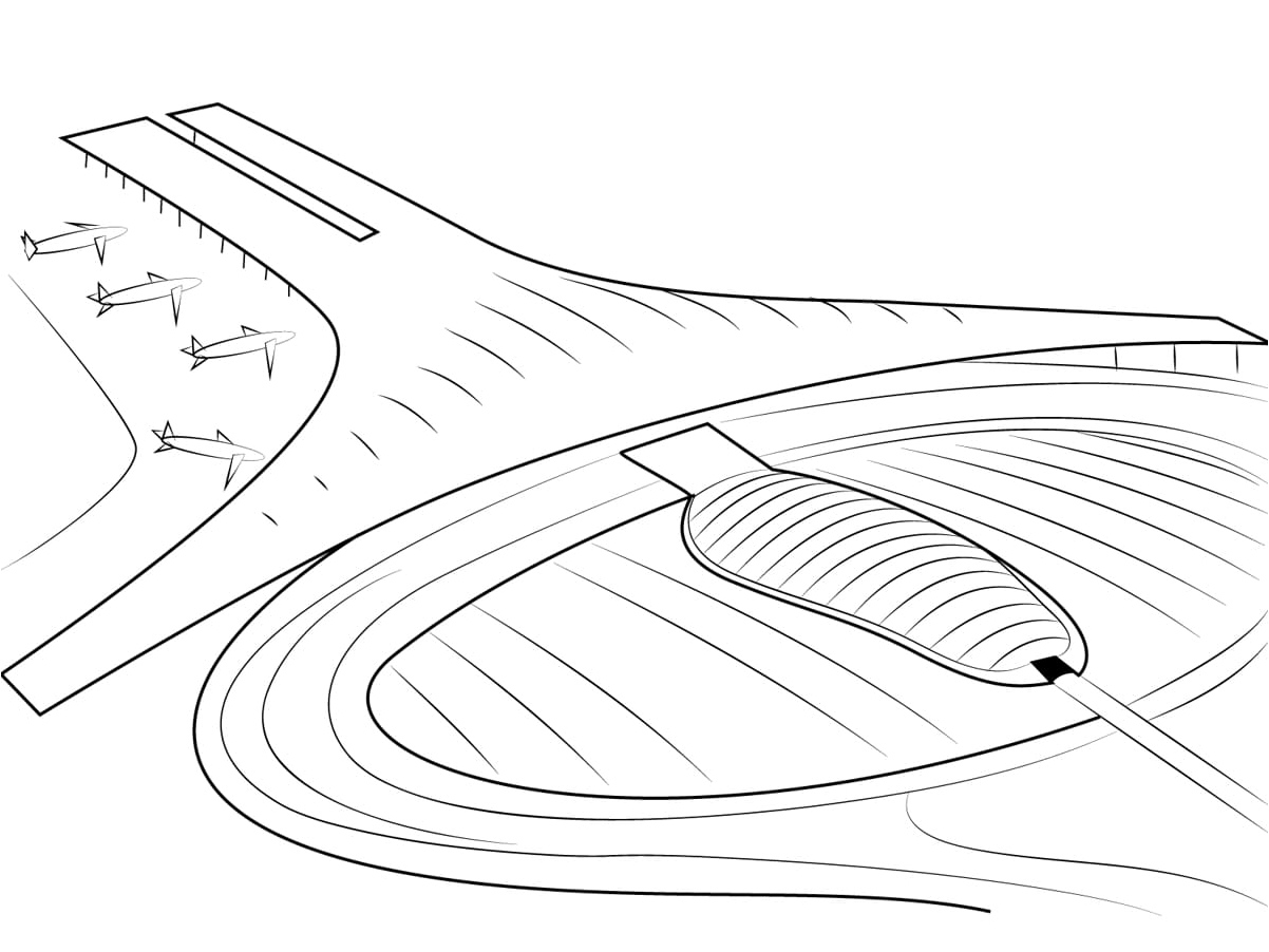 Beijing Capital Airport Coloring Page