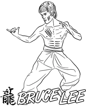 Bruce Lee - The Martial Arts Master Coloring Page