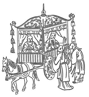 Chinese Horse Carriage - Coloring Page Coloring Page
