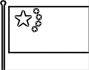 Printable Coloring Page of the Chinese Flag