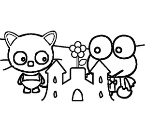 Chococat and Keroppi coloring page Coloring Page