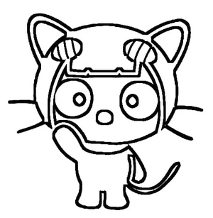 Sweet Chocolate Cat Coloring Page
