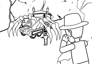 Choo Choo Charles the Animated Train Coloring Page