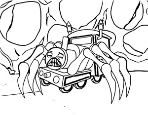 Printable Coloring Page: Choo Choo Charles Coloring Page