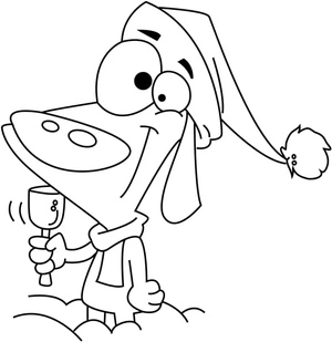 Christmas Dog Cartoon Coloring Page