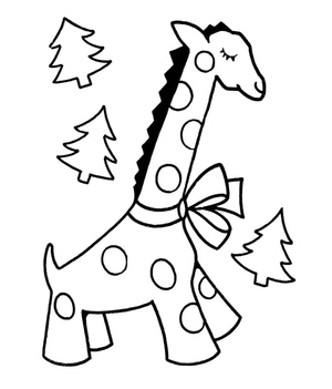 Giraffe in a Christmas Hat