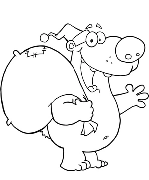 Merry Christmas Polar Bear Coloring Page