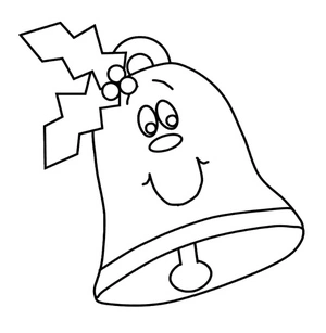 Festive Cartoon Bell Coloring Page