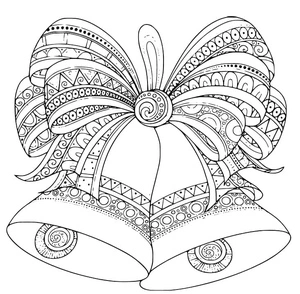 Intricate Christmas Bell Designs Coloring Page