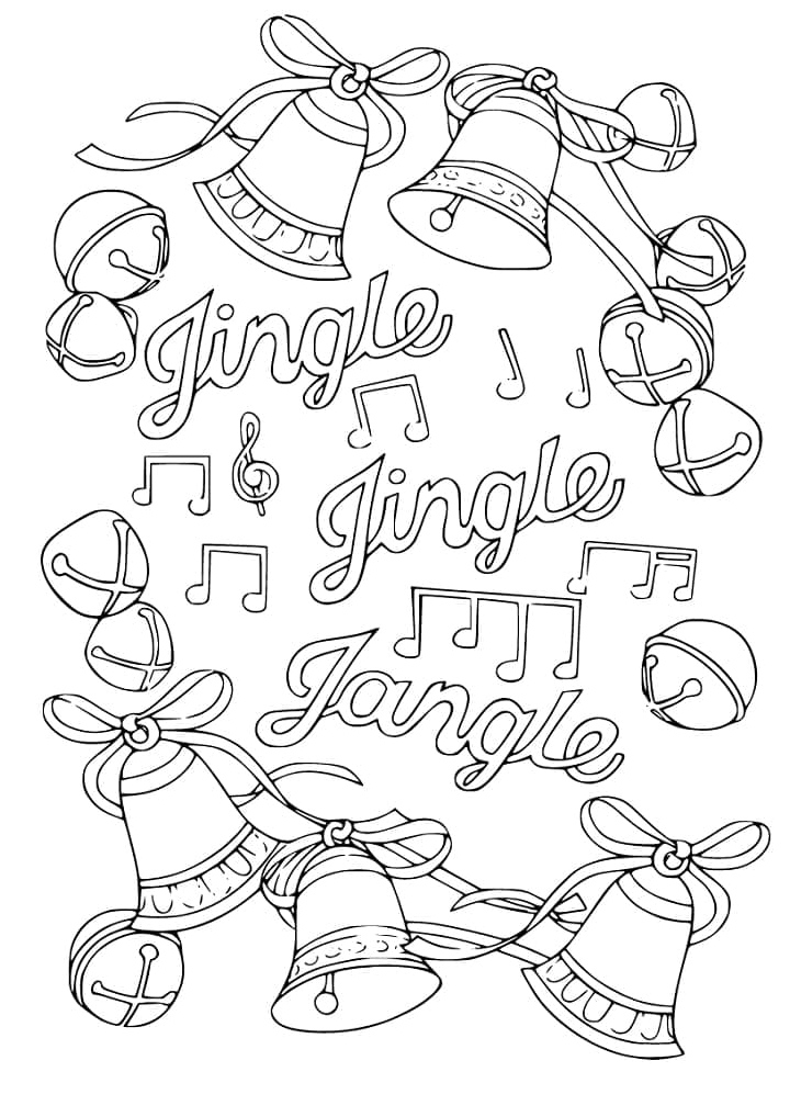 Numerous Christmas Bells Coloring Page