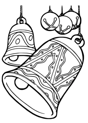 Stunning Christmas Bell Design Coloring Page