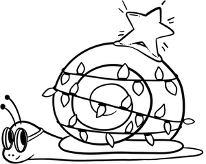 Snail with Christmas Lights
