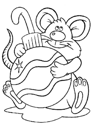 A Mouse with a Christmas Ornament
