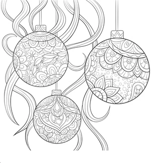 Decorative Christmas Balls for Grown-ups Coloring Page