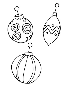 Printable Christmas Ornaments Coloring Page