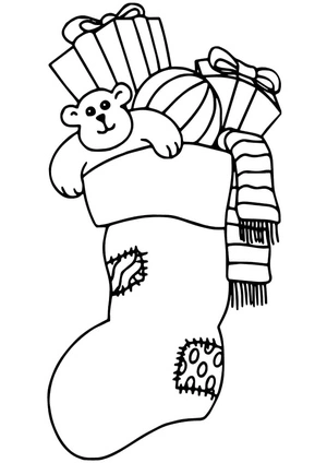 Free Christmas Stocking Coloring Page Coloring Page