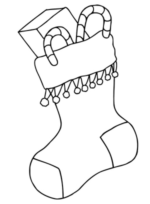 Free Holiday Stocking Coloring Page
