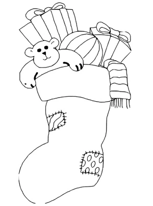 Free Printable Christmas Stocking Coloring Page Coloring Page