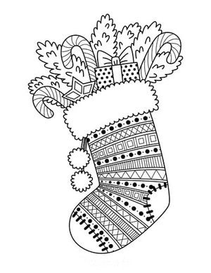 Incredible Holiday Stocking Coloring Page