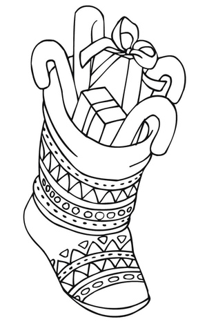 Printable Christmas Stocking Coloring Page