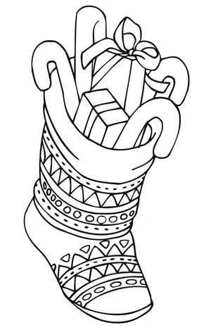 Printable Christmas Stocking Coloring Page Coloring Page