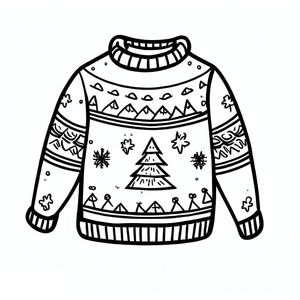 Christmas Sweater Coloring Page for Printing