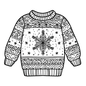 "Christmas Sweater Delight" Coloring Page