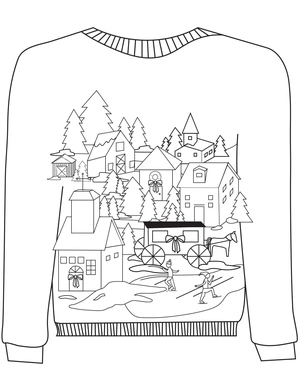 Festive Holiday Jumper Coloring Page