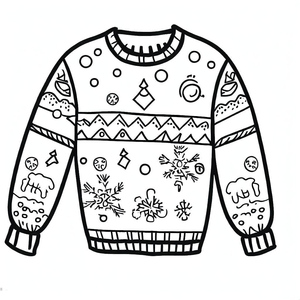 Printable Christmas Sweater Coloring Page for Kids