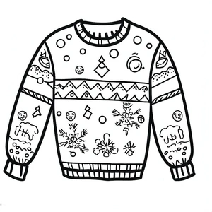 Printable Christmas Sweater Coloring Page for Kids Coloring Page