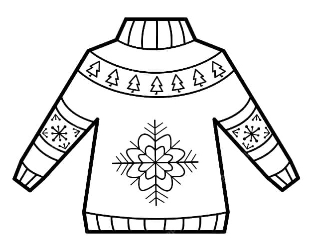 Printable Christmas Sweater Coloring Page
