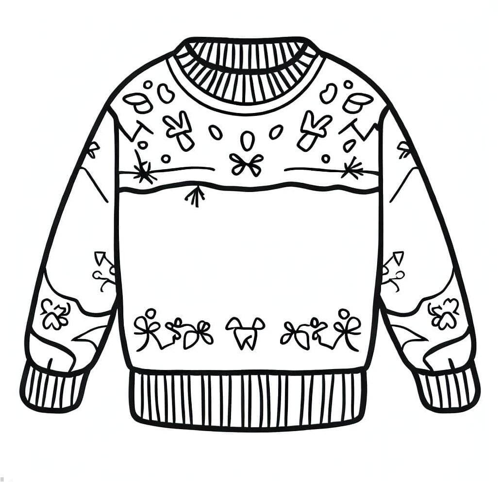 Printable Ugly Sweater Coloring Page Coloring Page