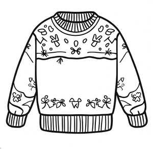 Printable Ugly Sweater Coloring Page Coloring Page