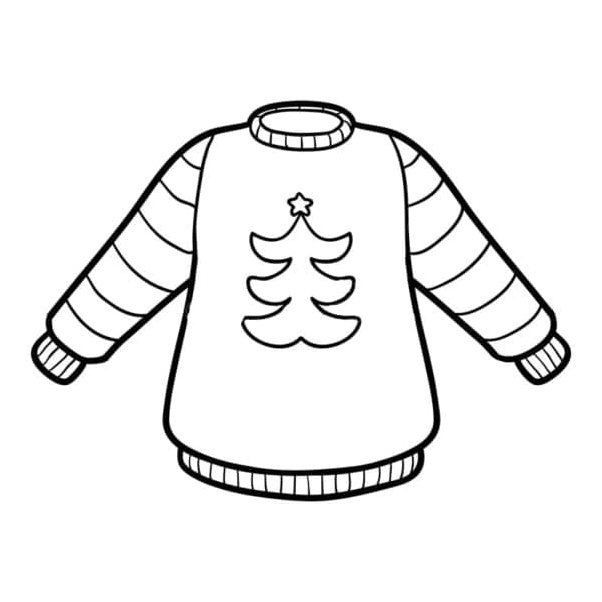 Simple Holiday Jumper Coloring Page