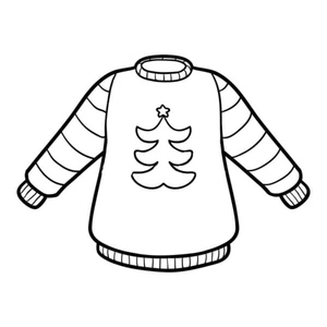 Simple Holiday Jumper Coloring Page