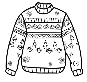 Ugly Sweater Coloring Page Coloring Page
